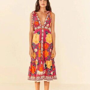 Farm Rio Tapestry Midi Dress Size Small